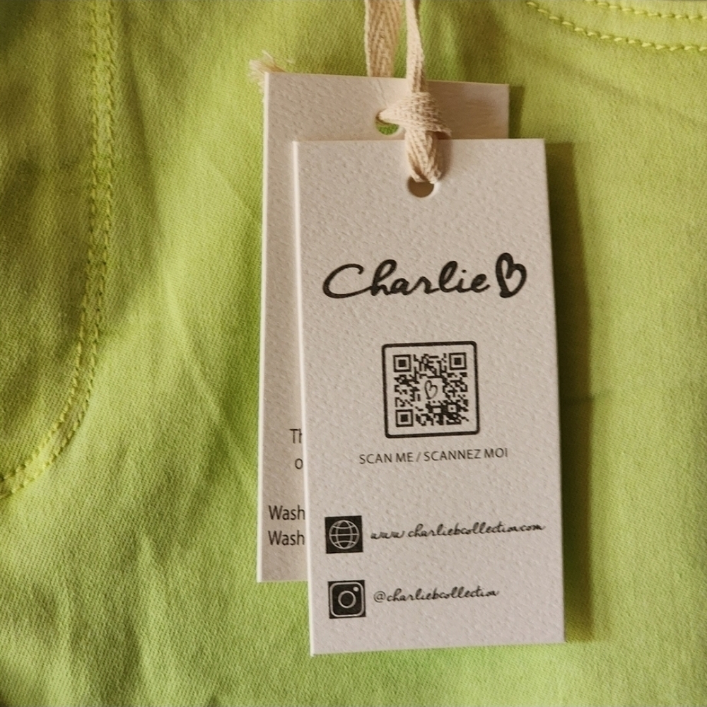 CHARLIE B $98 Keylime Bermuda Jean Shorts Roll Up Cuff Size 14 MSRP $98 - Picture 10 of 16